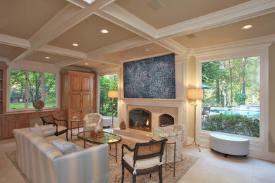 Transitional family room photo in DC Metro