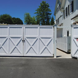 Utility areas with drive and walk gate at a country club in Greenwich, CT - Home Fencing And Gates