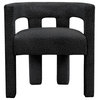 Athena Boucle Fabric Upholstered Accent/Dining Chair, Black