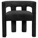 Meridian Furniture - Athena Boucle Fabric Upholstered Accent / Dining Chair, Black - Elegant and eye-catching, the stunning Black Boucle Fabric Athena Accent/Dining Chair from Meridian Furniture is the perfect addition to any space.