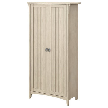 Bowery Hill Wood Furniture Kitchen Pantry Cabinet with Doors in White