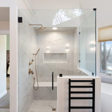 Transitional Primary Bath + Closet Olathe, KS