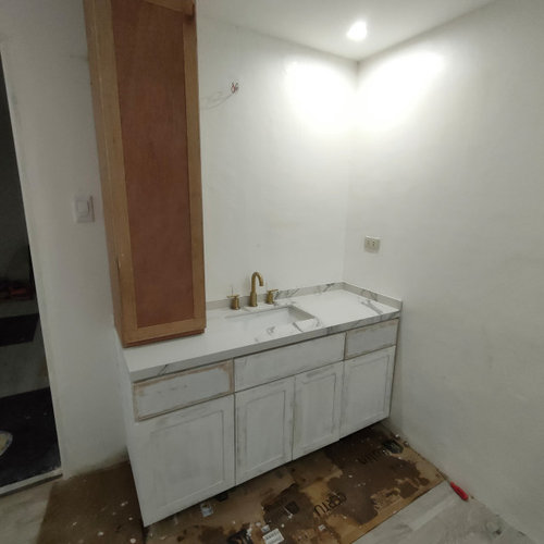 Off centered vanity sink