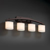Textile Archway 4-Light Bath Bar, Oval, Dark Bronze, White Fabric Shade