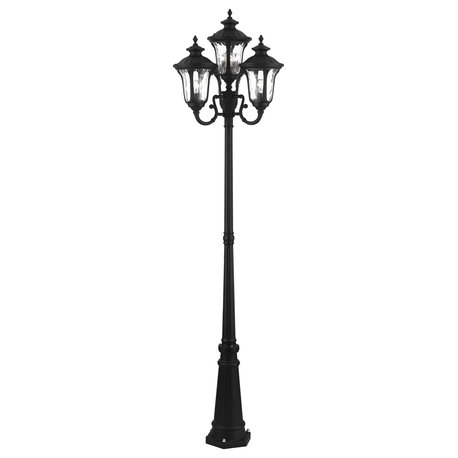 Textured Black Traditional, Victorian, Sculptural, Outdoor Post Light