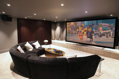 Photo of a modern home theatre in Sydney.