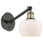 Innovations Lighting - Innovations Lighting 317-1W-BAB-G91 Fenton, 1 Light Wall In Art Nouveau - The Fenton 1 Light Sconce is part of the BallstonFenton 1 Light Wall  Black Antique BrassUL: Suitable for damp locations Energy Star Qualified: n/a ADA Certified: n/a  *Number of Lights: 1-*Wattage:100w Incandescent bulb(s) *Bulb Included:No *Bulb Type:Incandescent *Finish Type:Black Antique Brass