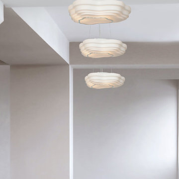 Nimbus Abstract Glass Pendants in Hallway