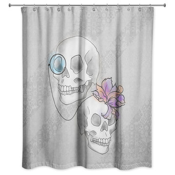 Sophisticated Skulls 71"x74" Shower Curtain