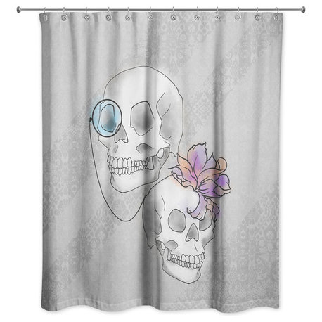 Sophisticated Skulls 71"x74" Shower Curtain