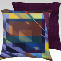 TOROSIETE Throw Pillow Cover - Cuadrado with Deep Purple Back - Products
