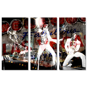 "Iconic Elvis in Vegas"  Acrylic Wall Art, 3-Piece Set