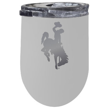 Wyoming Cowboys 12 oz Insulated Wine Stainless Steel Tumbler White