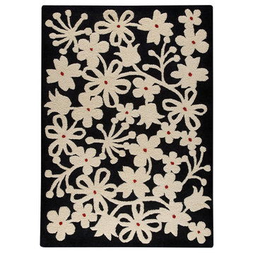 Hand Tufted Charcoal New Zealand Wool Area Rug, 5'6"x7'10"
