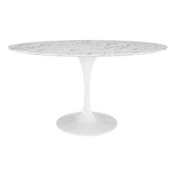 60" Oval Artificial Marble Dining Table
