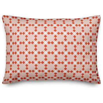 Red Check Plaid Throw Pillow