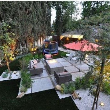 Mid Century in Encino - rear and front development