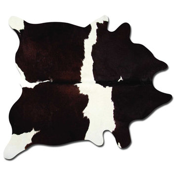 72" X 84" Chocolate And White Cowhide - Rug