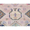 Blush Pink Organic Wool Hand Knotted Afghan Super Kazak Oriental Rug, 8'10"x12'