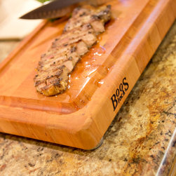 John Boos 1 3/4" Thick Grooved Cherry Board With SS Feet - Cutting Boards