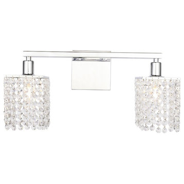 Living District Phineas 2 Light Wall Sconce, Chrome