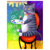 Joanne Kollman Art Cat Art Print, 9"x12"