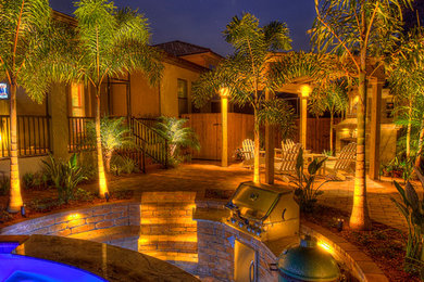 Kichler Award Winning South Tampa Backyard Landscape Lighting with pool