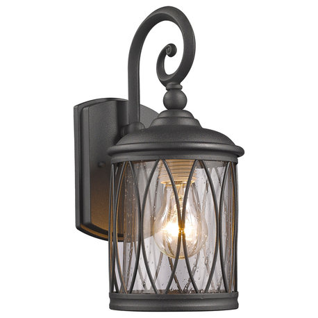 Dinadan 1 Light Black Outdoor Wall Sconce 13" High