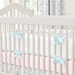 Pink and Gray Rosa Crib Bumper - Products