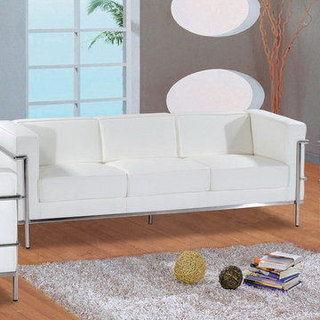 Cubist Modern Leather Sofa | White