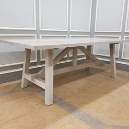 Dining Table in Ash with Whitewashed Finish - Dining Tables