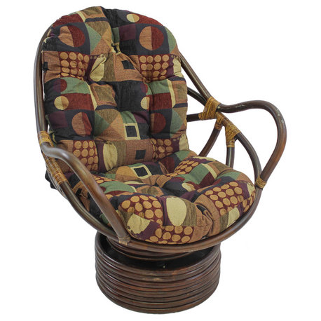 48"x24" Jacquard Chenille Swivel Rocker Cushion, Dark Side of the Moon