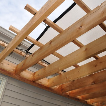Yorkville - Pergola with Seat Wall & Driveway Borders