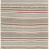 Beige Woven Cotton Striped Throw Blanket