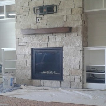 Limestone Fireplace Facing "dry-stacked"