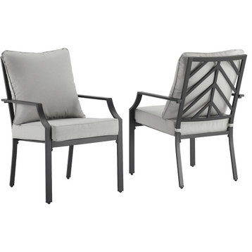 Otto 2Pc Outdoor Dining Chair Set Gray/Matte Black
