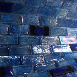 Glossy Blue Wet Look Glass Mosaic Tiles - Home Accessories & Decor
