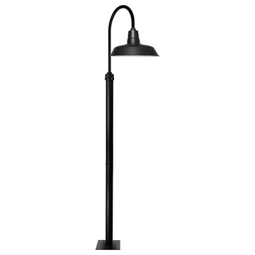 Cocoweb 12" Vintage LED Post Lamp in Matte Black With 8' Post