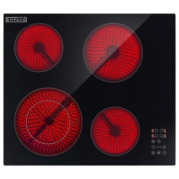 Built-in 24" 4 Elements Smooth Surface, Radiant Black Electric Cooktop
