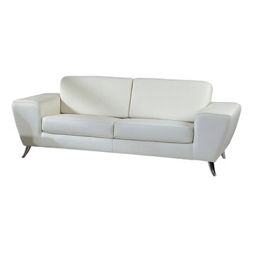 Julie Leather Match Sofa, White