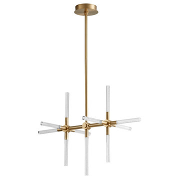 Tali Linear Chandelier, 11-Light, LED, Aged Brass, 31"W (3-603-40 42P42)