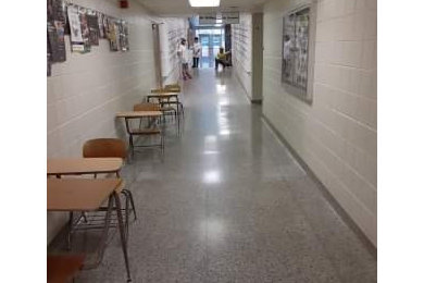 Interior high school comercial painting