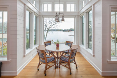 Example of a beach style kitchen design in Omaha