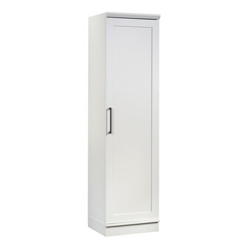 Sauder HomePlus Single Door Wooden Pantry in Glacier White