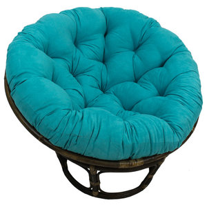 Aqua Blue Blazing Needles Solid Twill Papasan Chair Cushion 44 x 6 x 44 