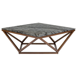 Modrest Makai Modern White And Walnut Square Coffee Table Contemporary Coffee Tables By Vig Furniture Inc