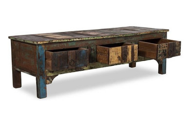RECLAIMED STORAGE COFFEE TABLE