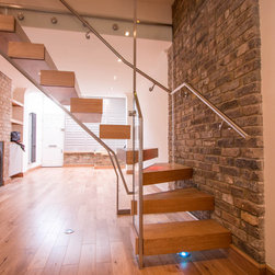 Natural Oak Floating Staircase - Stair Parts