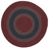 Colonial Mills Corsair Banded Round Braided Rug, Red, 10x10