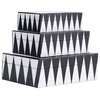 Resin, Set of 3 6/7/9", Sharp Lines Rec Boxes, Black/White